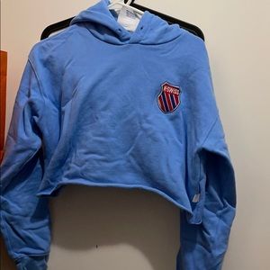 Light blue dropped hoodie